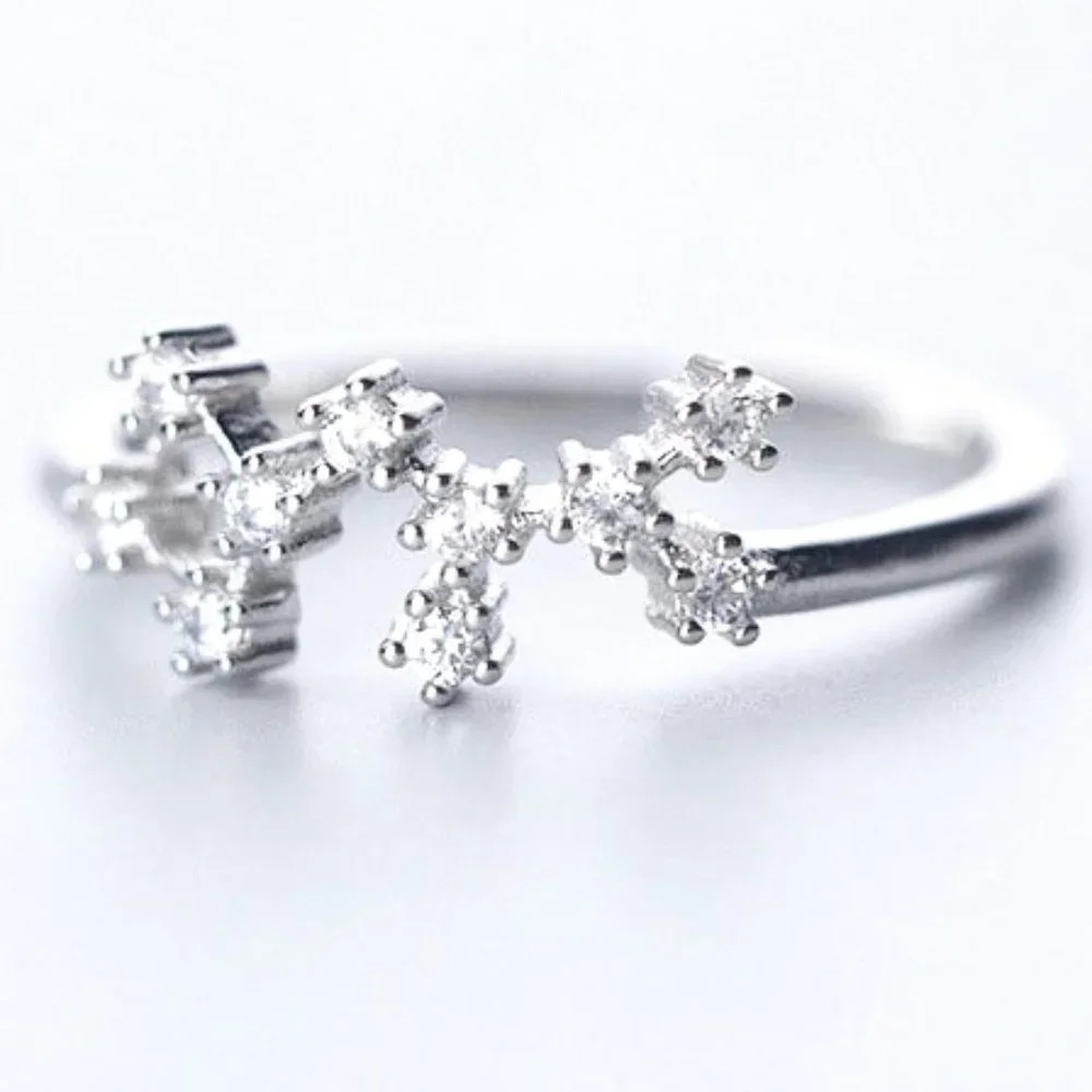 😍Zodiac Constellations Sagittarius Silver Size Adjustable Ring For Women, F182